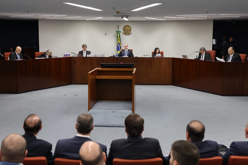 Primeira Turma do STF no julgamento de acolhimento da denúncia contra Bolsonaro e outros sete
