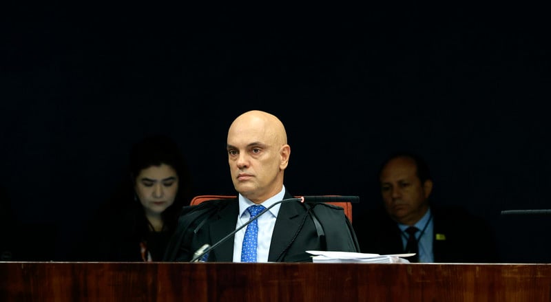 Ministro Alexandre de Moraes na sessão de hoje.