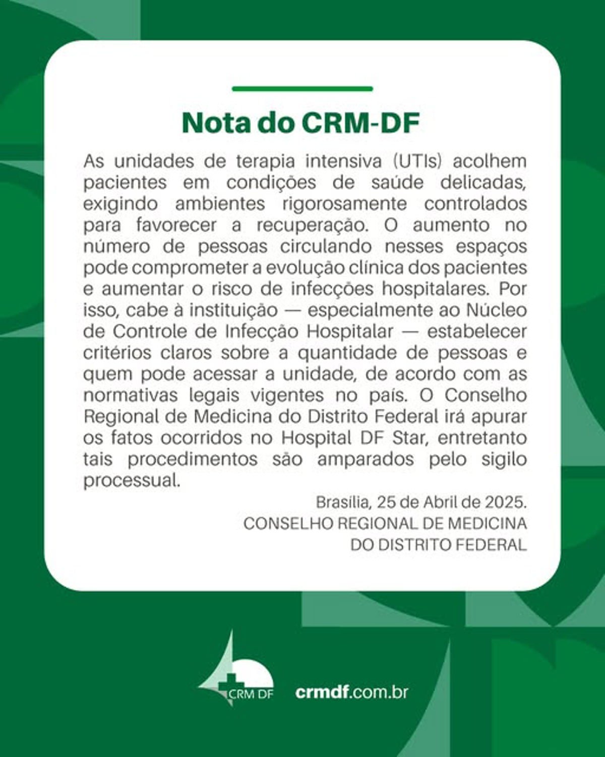 Nota do CRM-DF