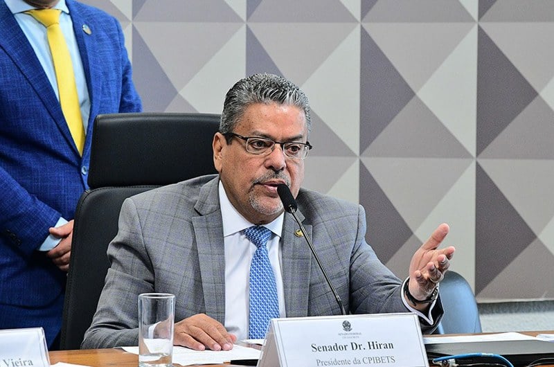 O senador Dr. Hiran (PP-RR) é o presidente da Comissão que investiga os jogos de apostas