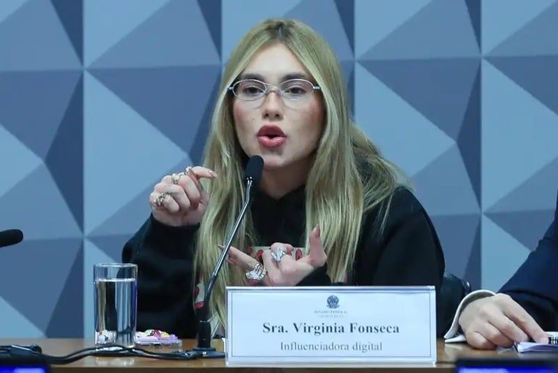 A influenciadora Virgínia foi chamada a depor na CPI que investiga apostas on-line