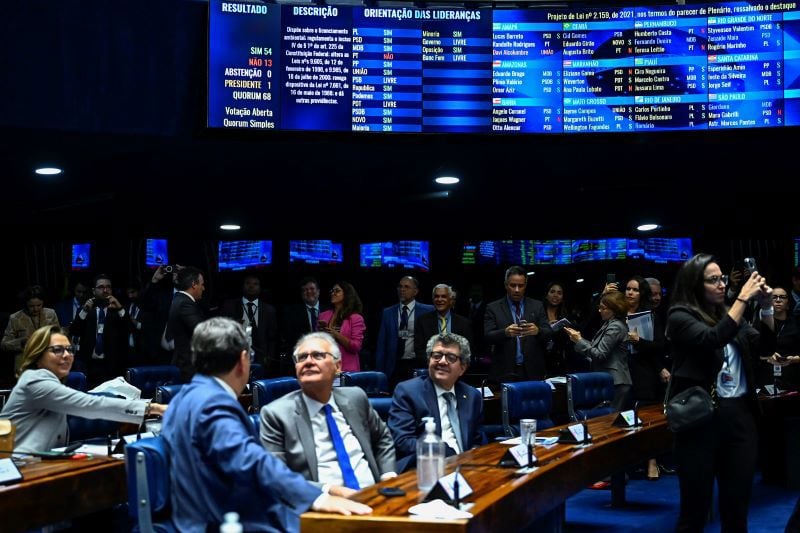 Plenário do Senado Federal na noite desta quarta-feira (22).