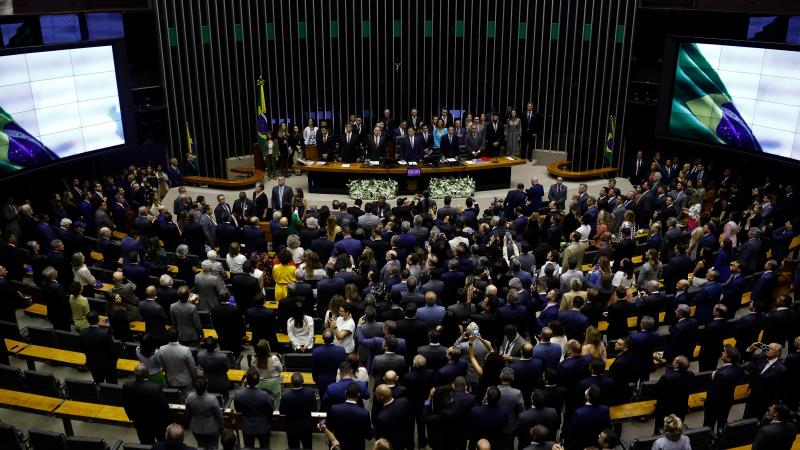 Sessão de abertura do ano legislativo no plenário da Câmara dos Deputados.