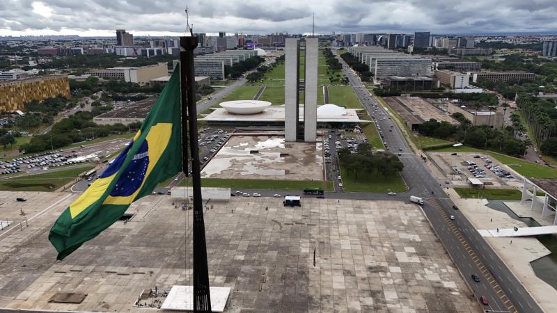 Vista aérea da Praça dos Três Poderes.