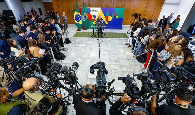 Lula em entrevista concedida no Palácio do Planalto nesta terça-feira, 3 de junho. 