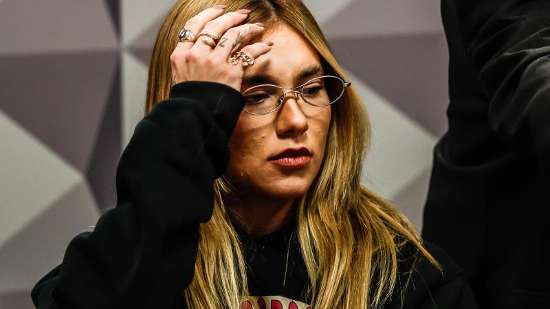 Virgínia em depoimento na CPI das Bets em maio.