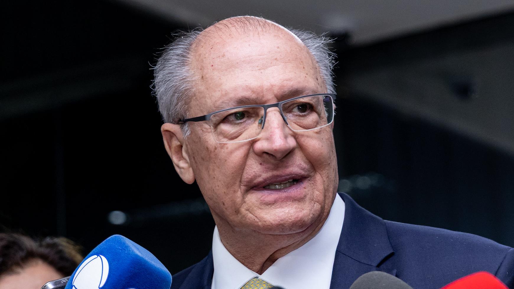 Vice-Presidente da República Geraldo Alckmin durante a coletiva de imprensa.