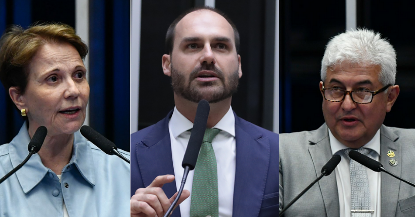 Aliados de Bolsonaro compõem comitiva nos EUA e contrariam Eduardo