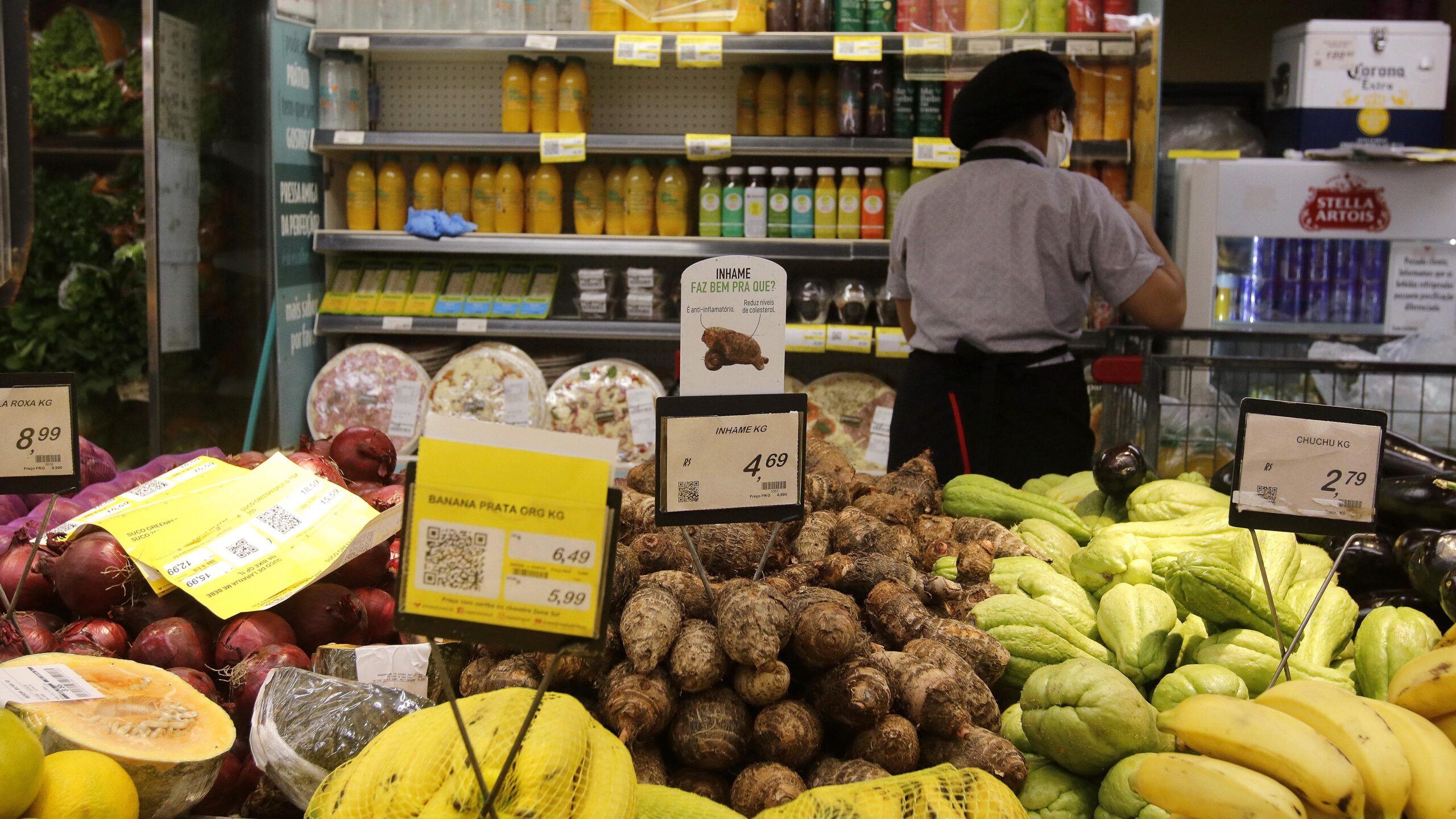 Preços dos alimentos caíram pelo segundo mês consecutivo.