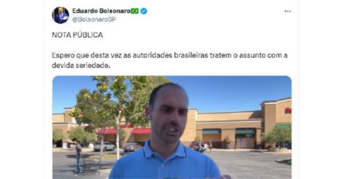 Decisão de Moraes cita 11 postagens de Eduardo Bolsonaro nas redes
