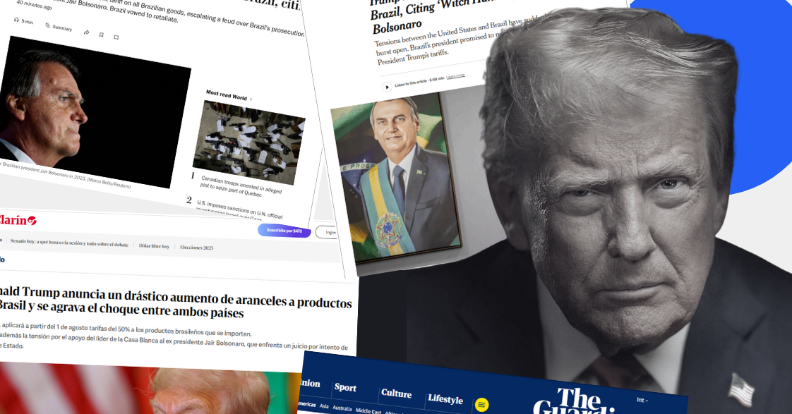 Mídia estrangeira vê cunho pessoal em tarifa de Trump ao Brasil