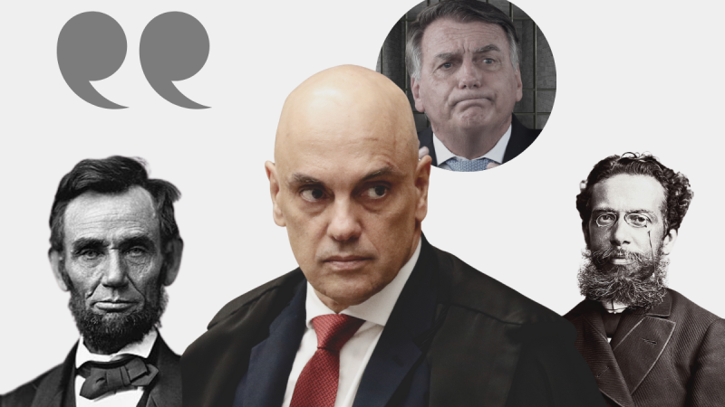 Alexandre de Moraes recorreu ao escritor brasileiro Machado de Assis e ao político norte-americano Abraham Lincoln na decisão que requer tornozeleira para Bolsonaro.