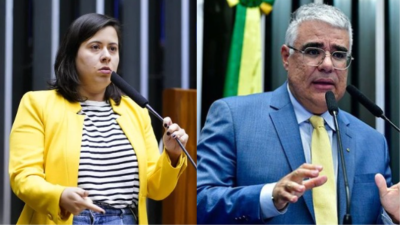 Deputada Sâmia Bomfim e senador Eduardo Girão.