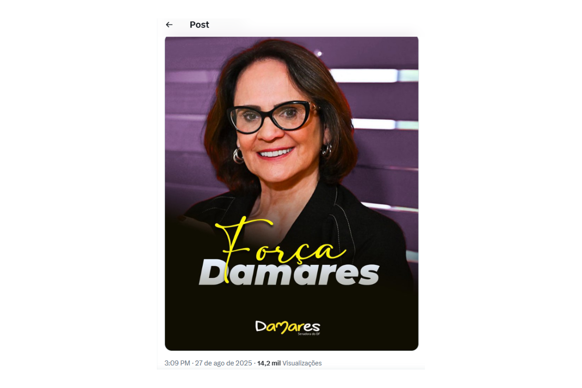 Postagem de Damares sobre diagnóstico.