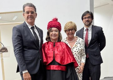 Foto da ministra Andrighi com magistrados do TJPB