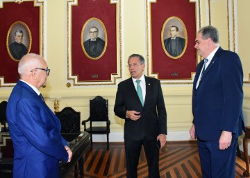 Foto do ministro Campbell com Fred Coutinho e João Batista