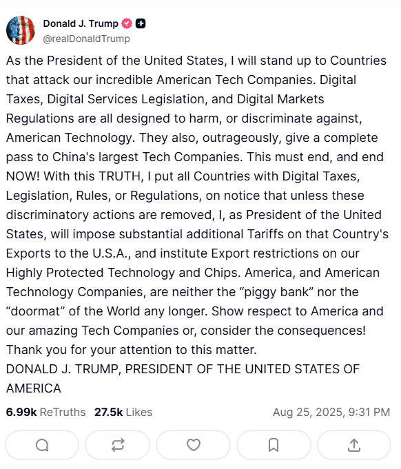 Fala do presidente Donald Trump.