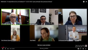 Print com as fotos dos participantes do webinário