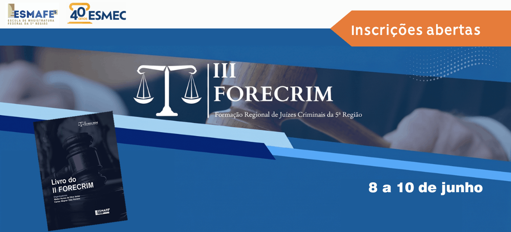 Abertura do III FORECRIM contará com palestra de Walter Nunes e lançamento de livro 
		Última atualização:  05/06/2026 às 14:38:00